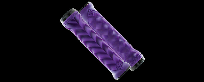 Love Handles unique directional design - the ribbed section lives under the riders palm not only for comfort but for moisture dissipation, while the diamond pattern sets up underside to enhance finger control and prevent any unwanted slippage.