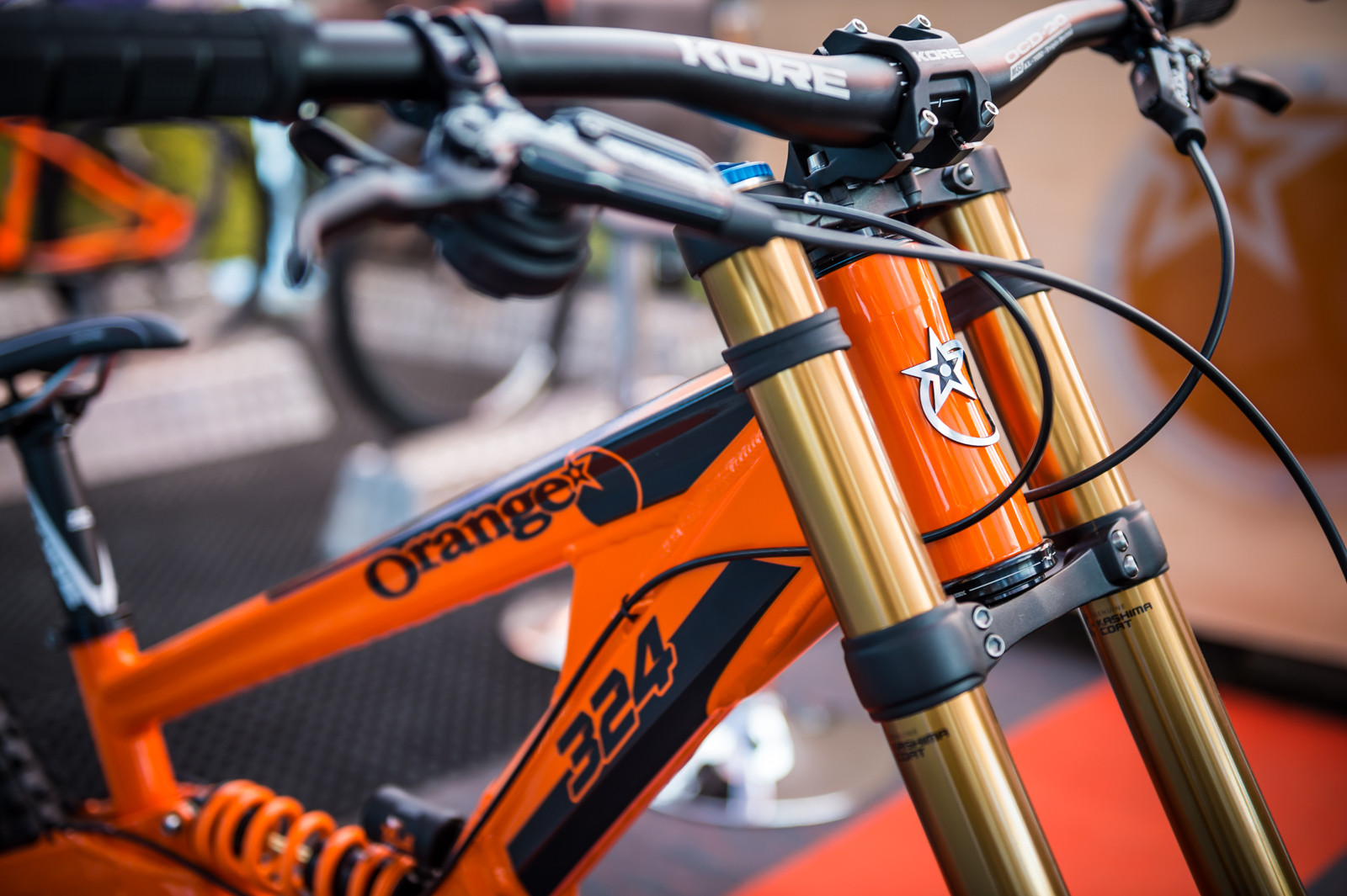 orange mountain bike parts
