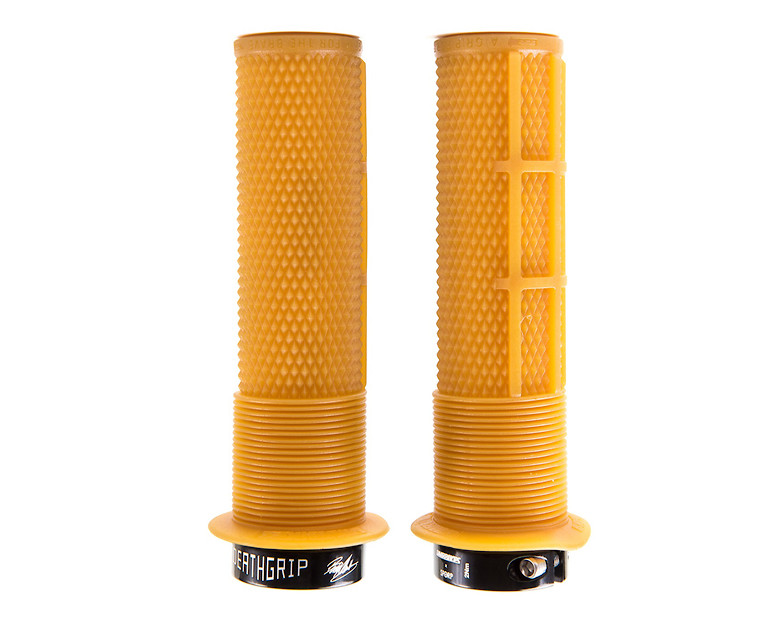 Purple Flangeless Lock on Thin Soft DMR Deathgrip MTB handle bar grips