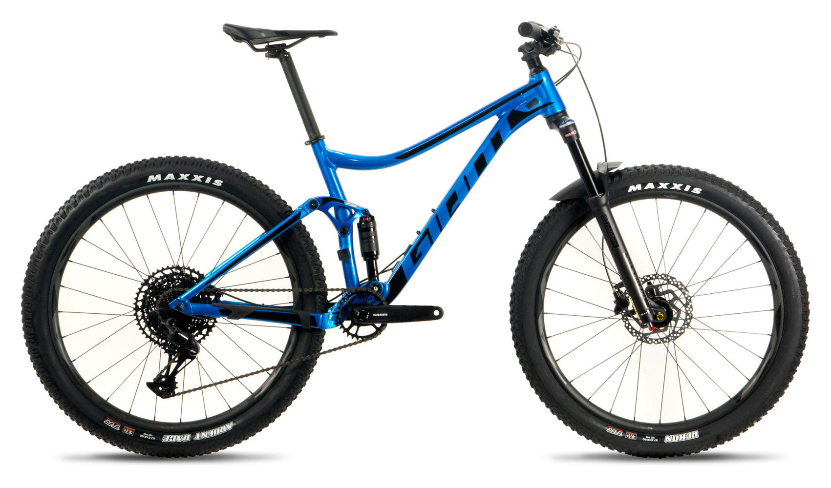 giant mountain bike black and blue