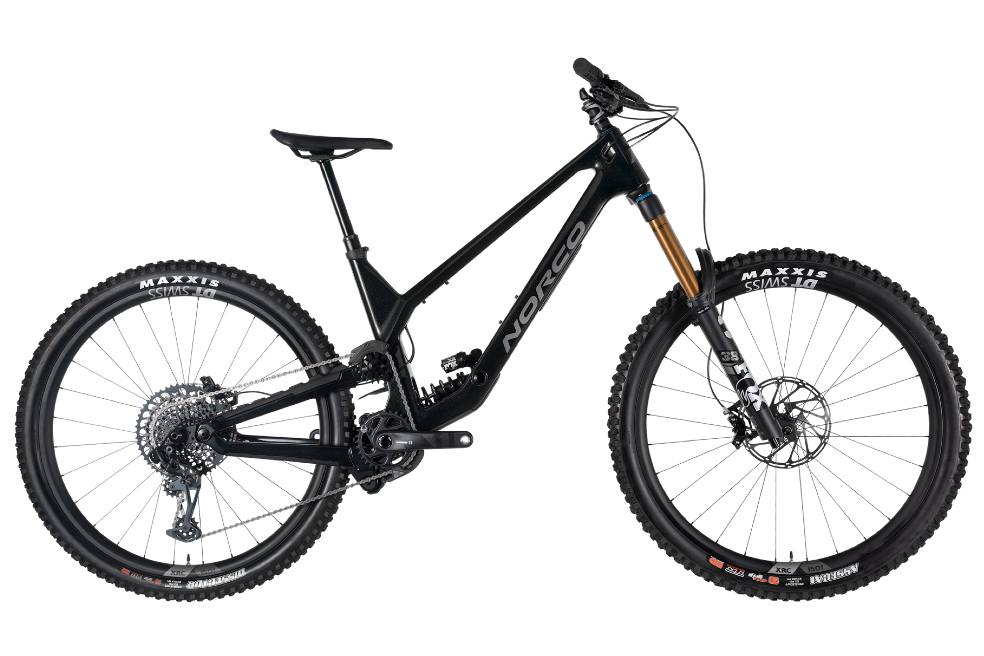 black and silver mountain bike