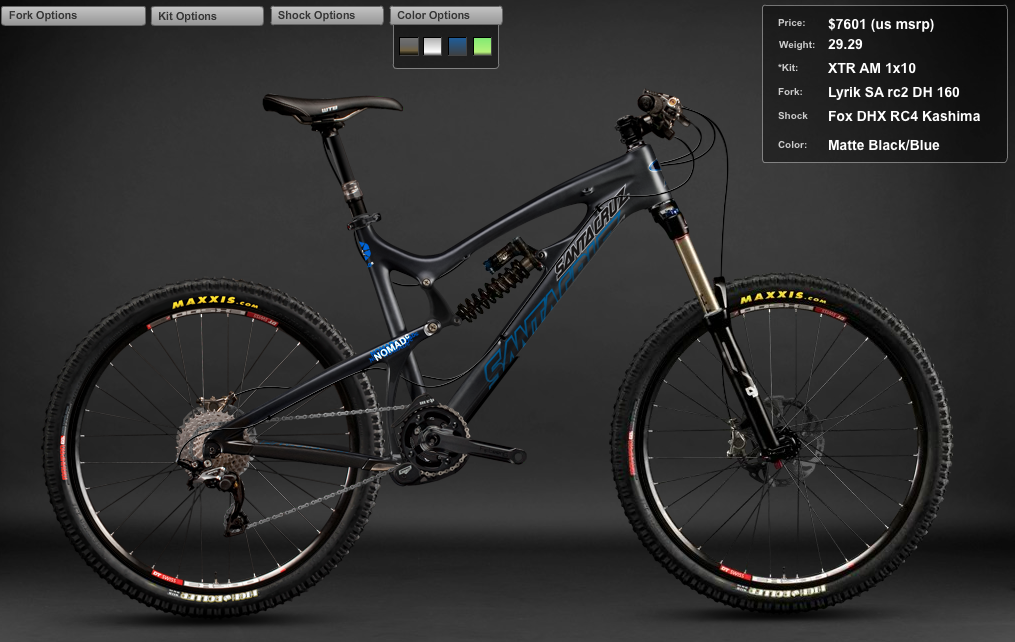 2012 Santa Cruz Nomad Carbon XTR AM 1x10 Bike - Reviews, Comparisons, Specs  - Bikes - Vital MTB