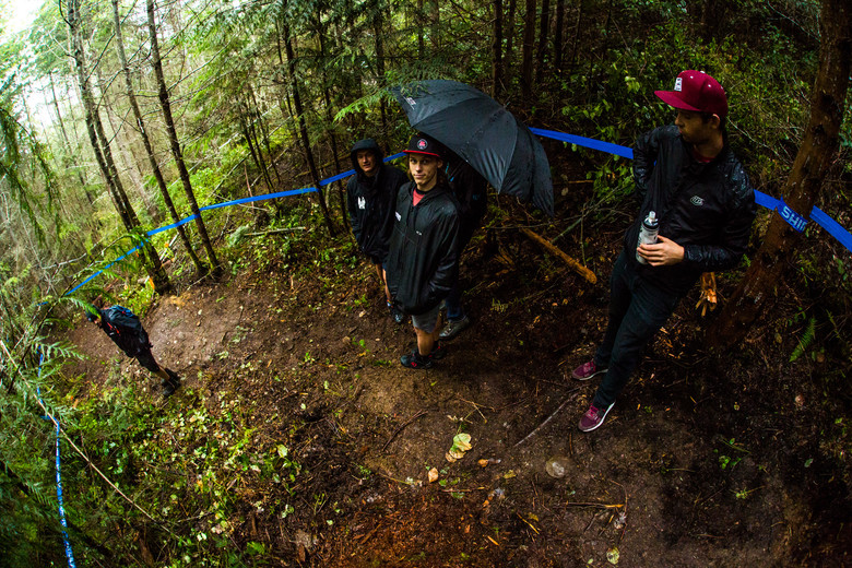 The rain started to fall about half way down during the walk, Sean Bell was prepared.