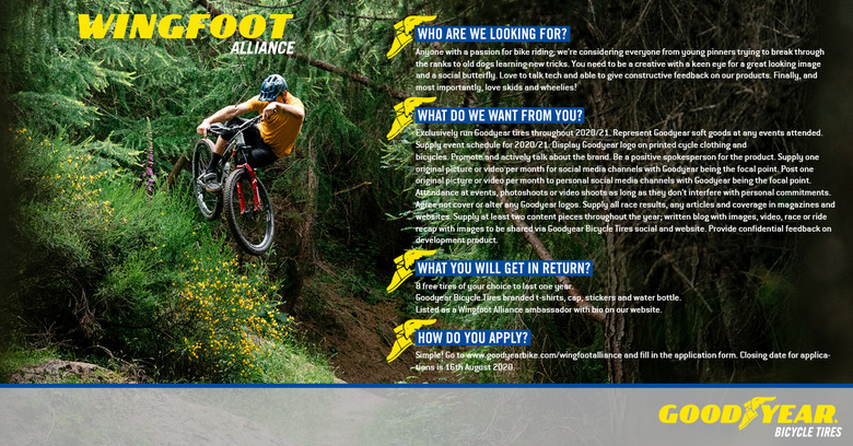 Fill out an application on GoodyearBike.com/WingfootAlliance