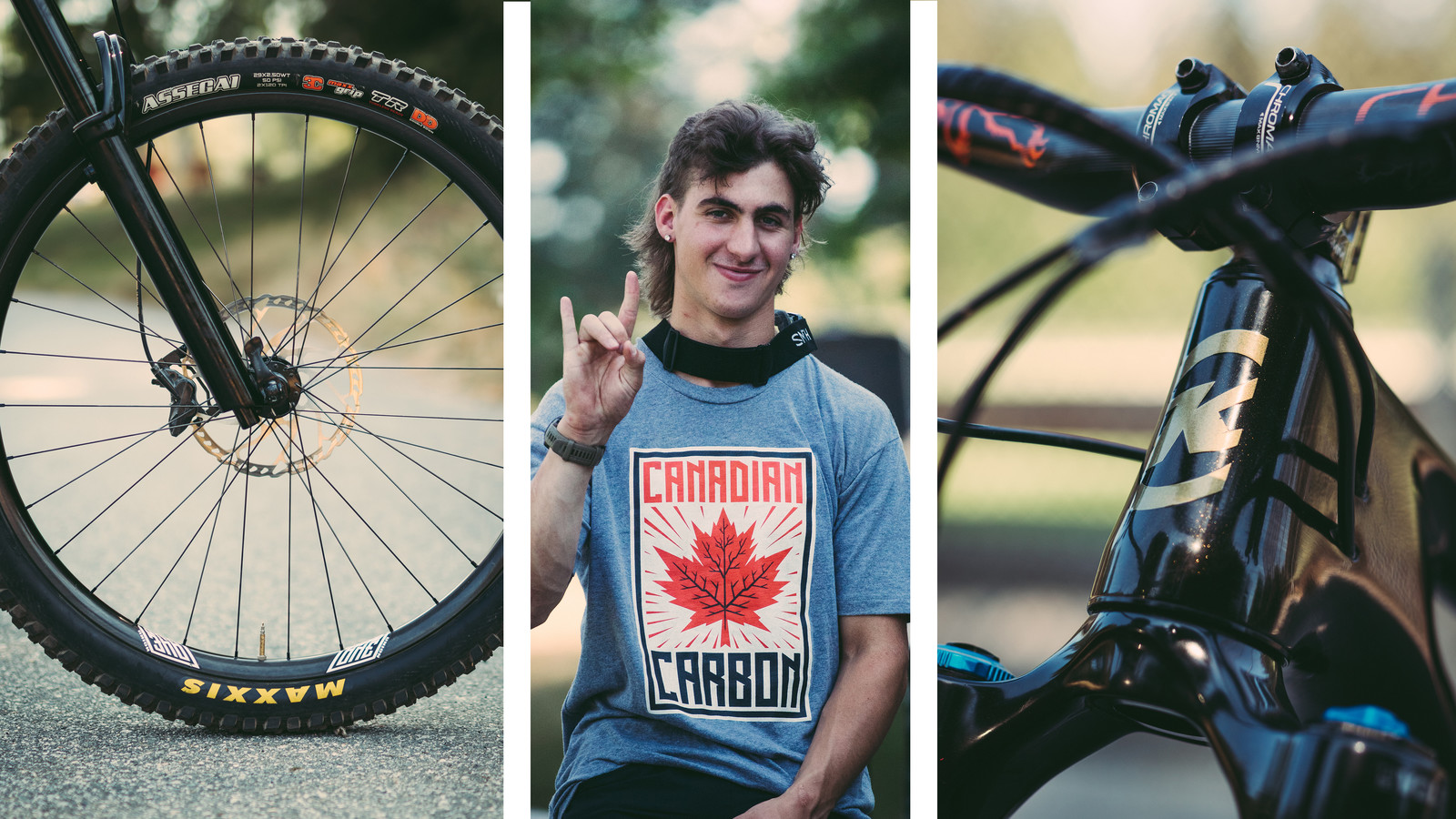 Colby is running a Union rim up front and a Strife in the rear on his Kona Process X