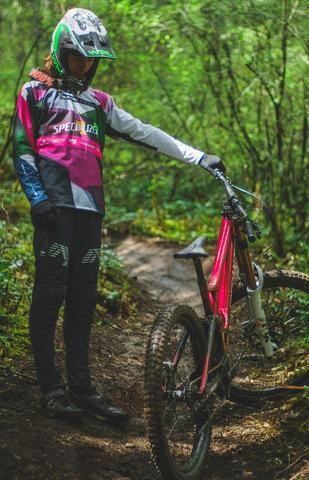 Admiring that smooth drivetrain helping him blast down the trail