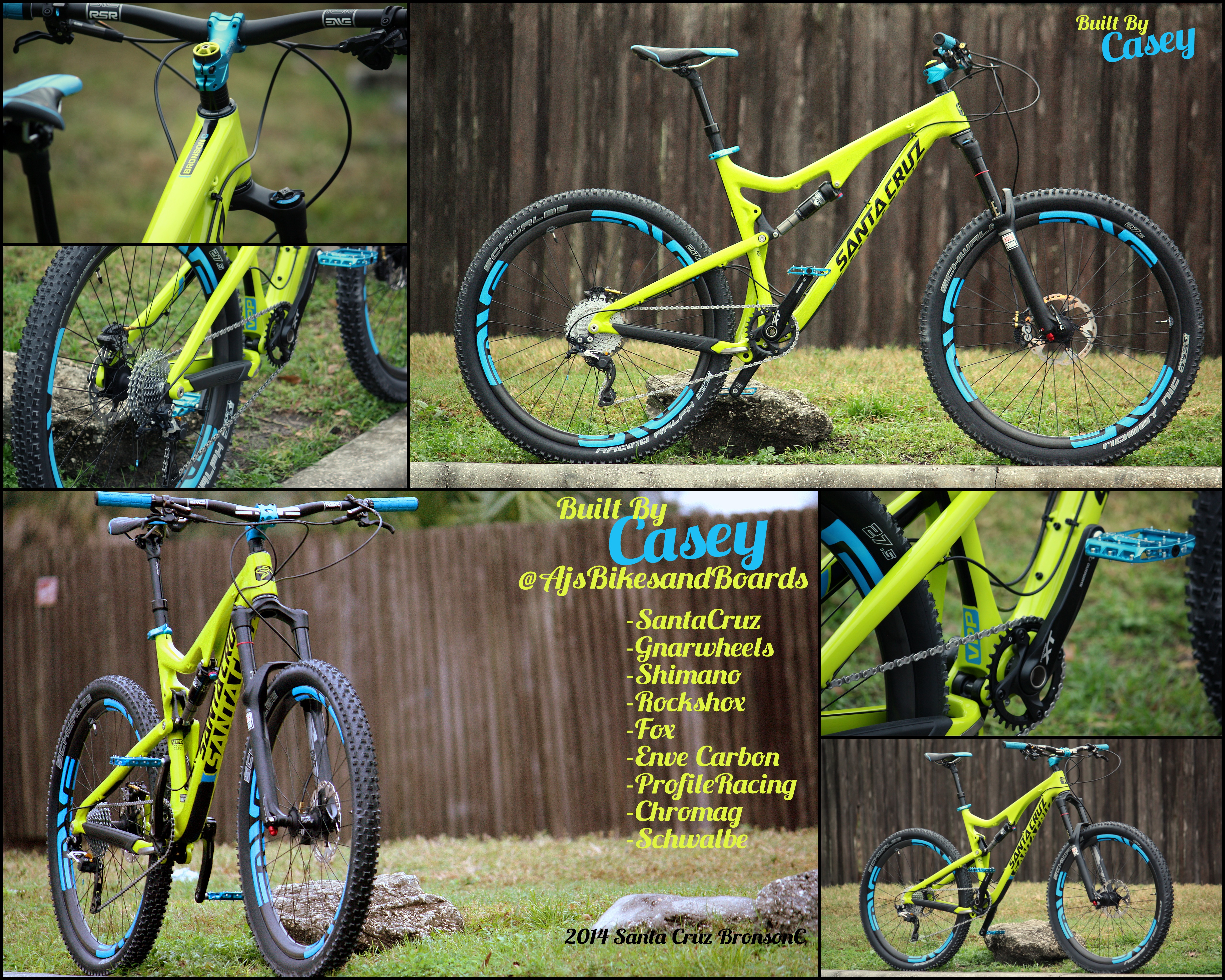 Custom Santa Cruz Bronson built by Casey of AJs Bikes and Boards