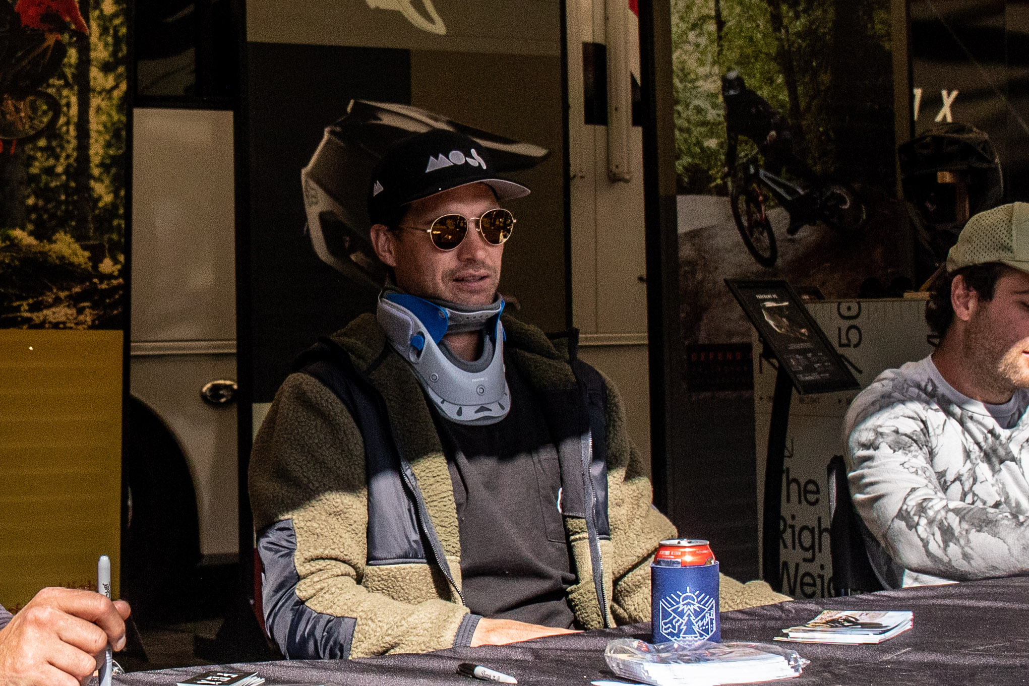 Greg Minnaar signing autographs, neck brace and all PIT BITS U.S