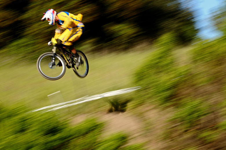Kyle Strait on Sea Otter's revamped 2011 downhill course. Kyle Strait on Sea Otter's revamped 2011 downhill course.