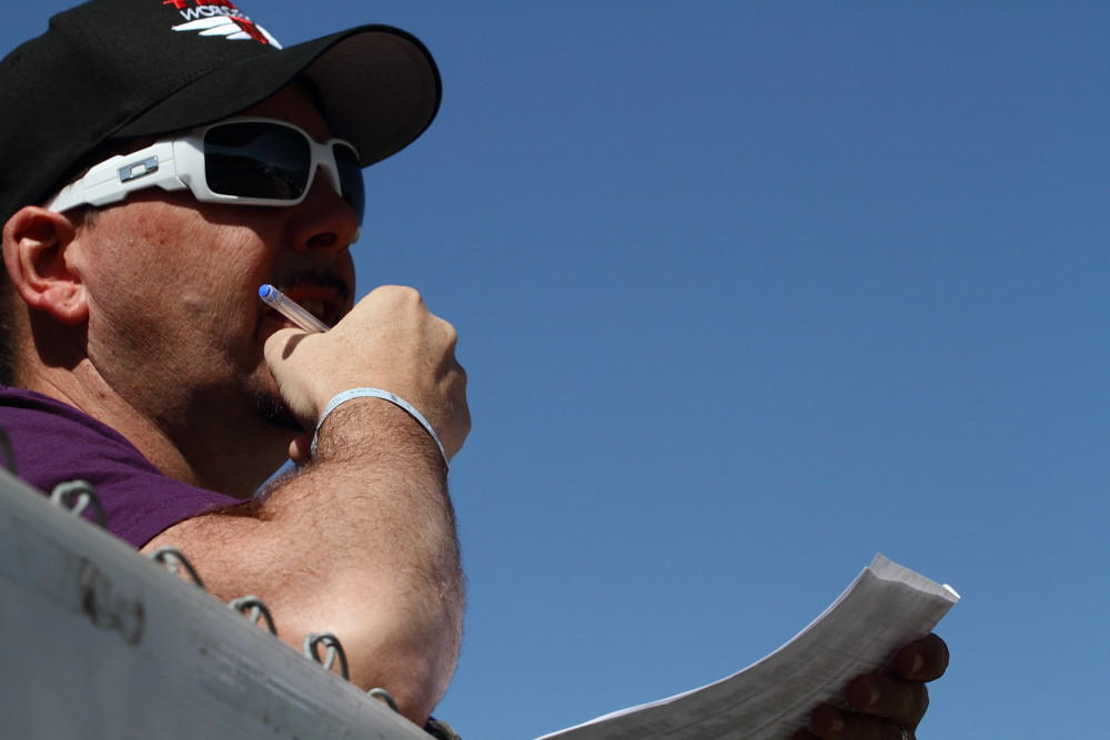 Martin Whiteley concerned about timing Downhill 2010 Sea Otter