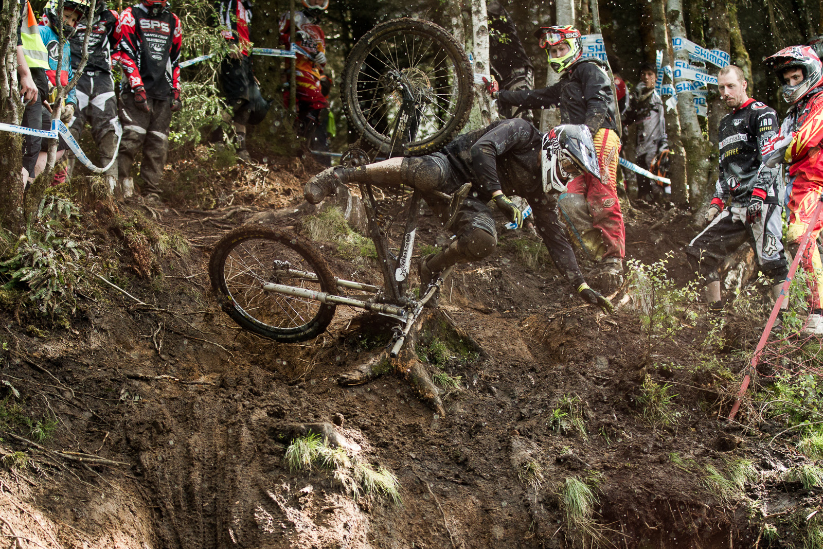 Over the Bars Crash at the Fort William British Downhill Series 2014