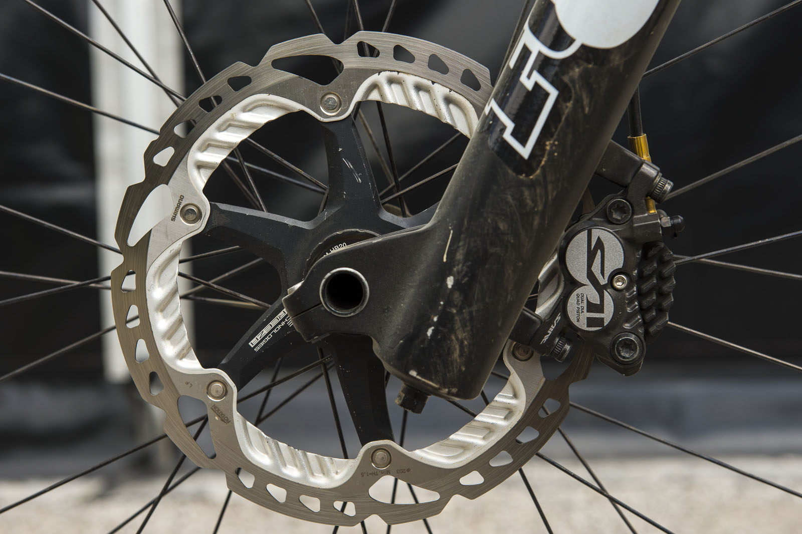 Shimano Saint Brakes with ICE Tech Rotors on Sam Dale's Saracen DH 27.5 Sam Dale's Saracen DH