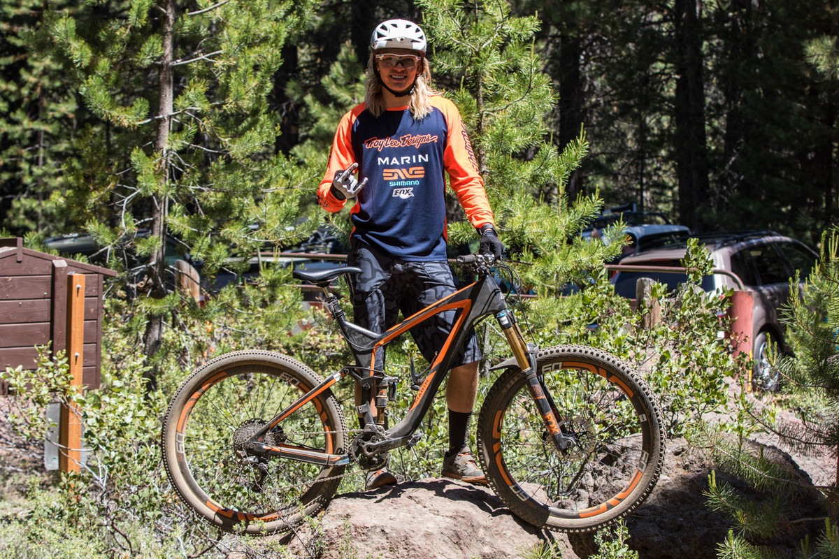 Adele Mery with her Kona Process 134 - PIT BITS - Oregon Enduro
