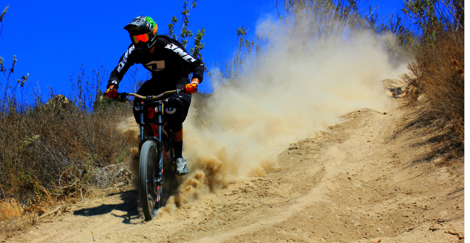 mountain biking on snow