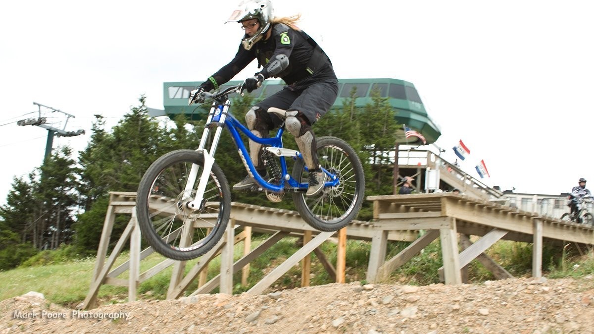 The 1st drop at Snowshoe Mountain Bike Park jenniwatt Mountain