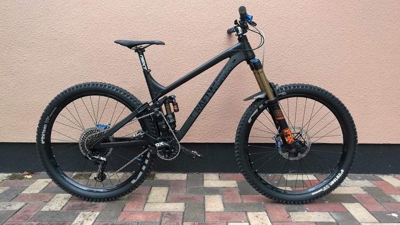 blacked out mountain bike