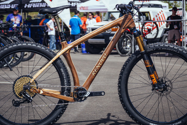 wooden mountain bike