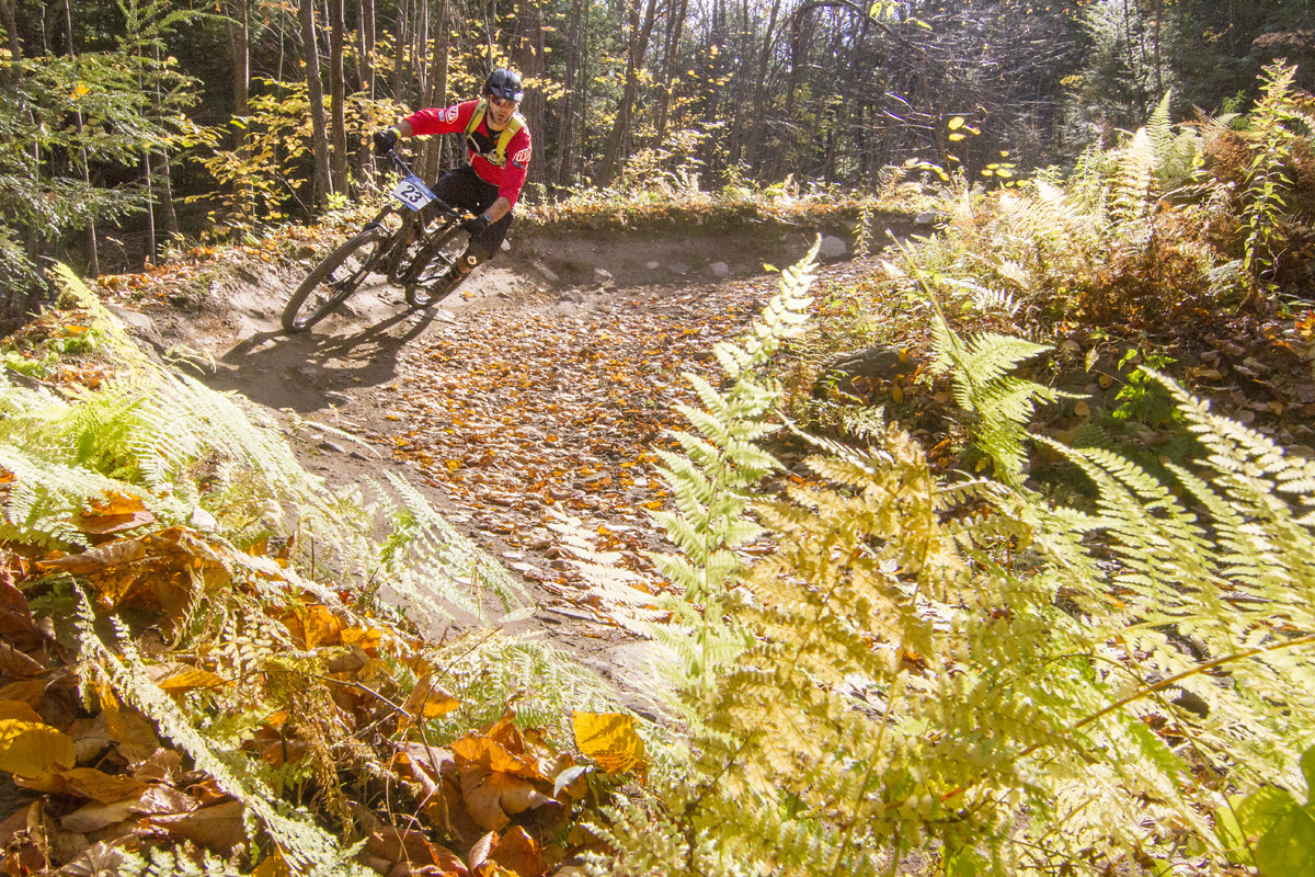 Railing it on Stage 4 Highland Mountain Bike Park Mountain Biking