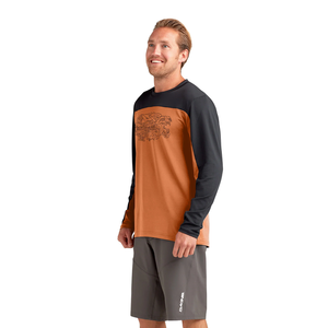 Dakine Syncline L/S Riding Jersey - Papaya Orange Glean Wolf