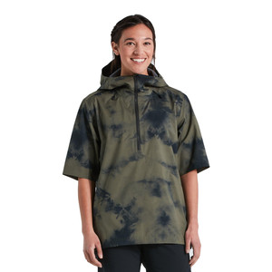 Altered-Edition Trail Short Sleeve Rain Anorak Oak Green Front View