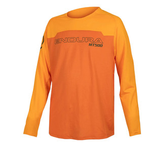 Endura Kid's MT500 Burner LS Jersey - Tangerine - front