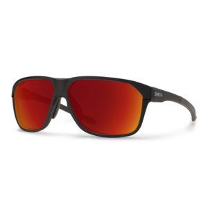 Smith Leadout PivLock Glasses - Matte Black + ChromaPop Red Mirror Lens