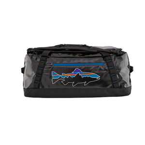 Patagonia Black Hole Duffel Bag -  Black with Fitz Trout