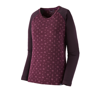 Patagonia Women's Capilene Midweight Crew Jersey -  Fire Floral: Night Plum