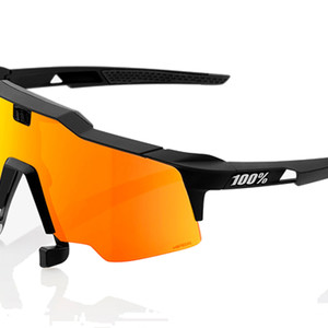100% Speedcraft AIR Glasses - Soft Tact Black HiPER Red Multilayer Mirror Lens