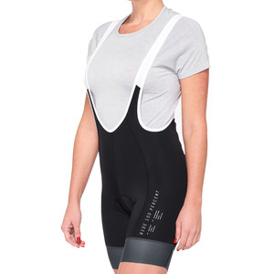 100% Exceeda Women's Bib Shorts - Black/Charcoal (2024) - front