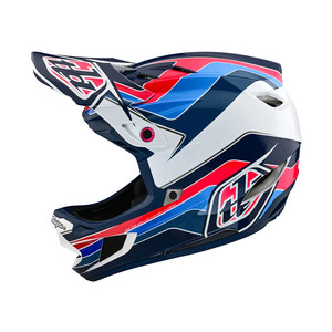 Troy Lee Designs D4 Polyacrylite Full Face Helmet (2024) - Block Blue/White