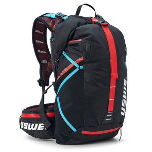 USWE Hajker Rolltop Daypack Backpack (2024) - Carbon Black/Red