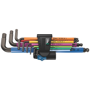 Wera 950/9 Hex-Plus Multicolour HF 1 L-key set, metric, BlackLaser, with holding function (9 pieces)