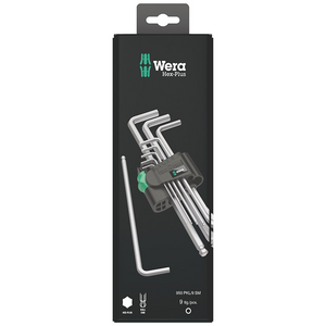 Wera 950/9 Hex-Plus 1 SB L-key set, metric, chrome-plated (9 pieces)