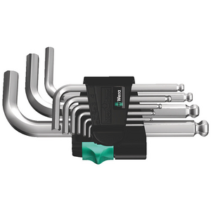 Wera 950/9 Hex-Plus 3 L-key set, metric, chrome-plated (9 pieces)