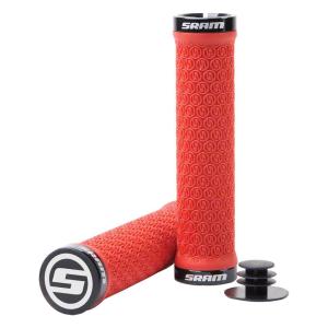 SRAM Silicone Locking Grips with Double Clamps and End Plugs (red) 