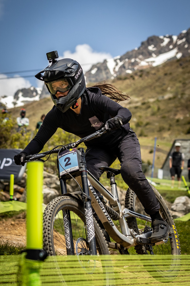 Bike Race Women's Mountain Bike In Stock Young Woman Riding A