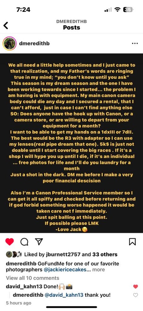 The GoFundMe, Meredith created for Jack.