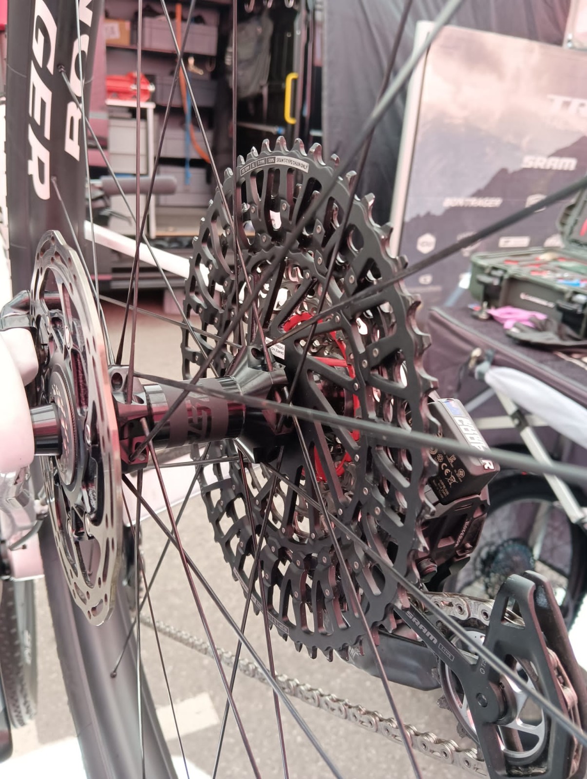 Prototype SRAM AXS Drivetrain at World Champs New SRAM Drivetrain at