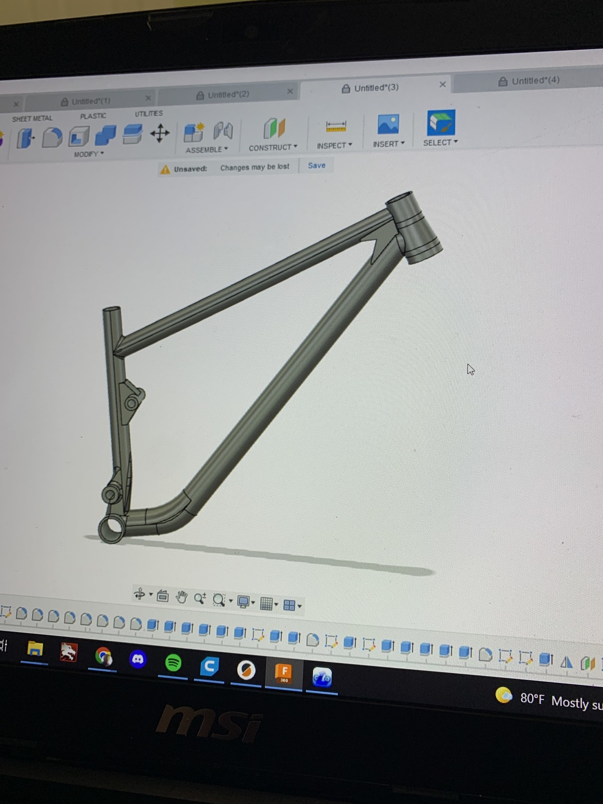 First 3D model of the frame