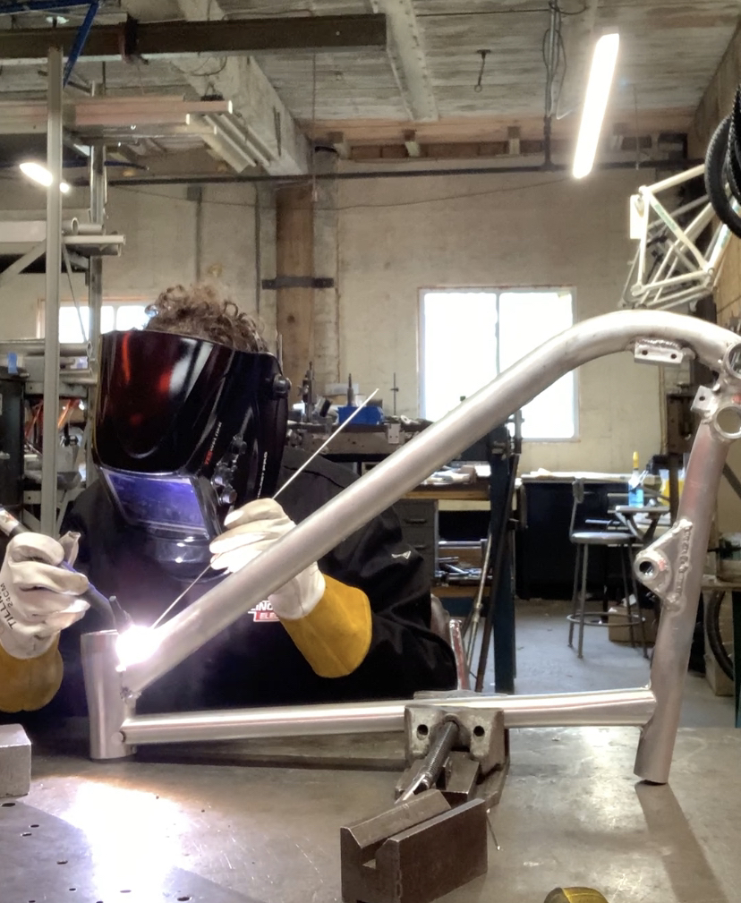 Welding the headtube on 