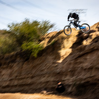 Josh Heathcote with super sonic speed down the drop.